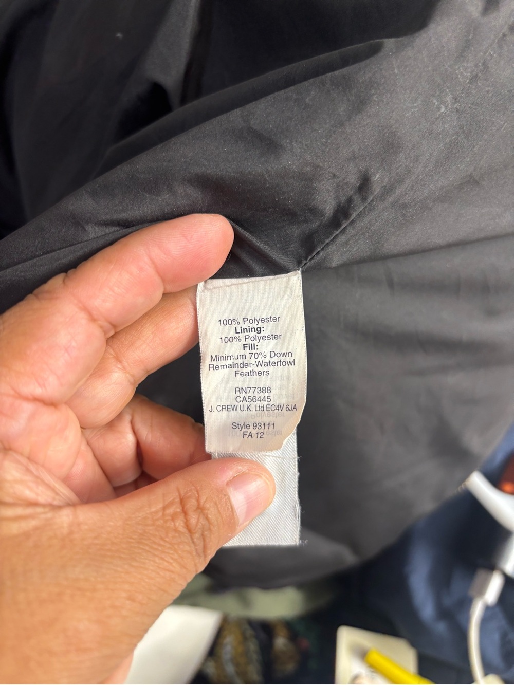 J. Crew Black & Cream Herringbone Zip-Front Vest - Picture 4 of 4